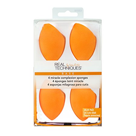 Real Techniques 4 Miracle Complexion Sponges Make Up Brush Set