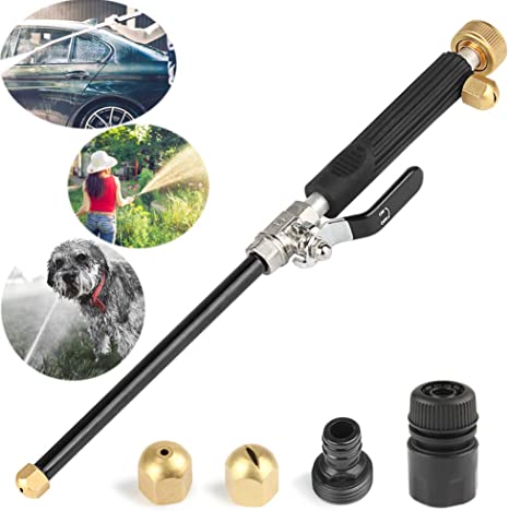 High Pressure Hose Nozzle for Garden Hose, Hydro Jet High Pressure Power Washer Wand, Portable Hydrojet High Pressure Power Washer with 2 Hose Nozzles for Car Washings and Garden Cleaning