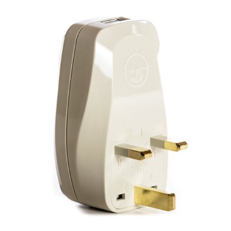 OREI 3 in 1 UK Travel Adapter Plug with USB and Surge Protection - Grounded Type G - Great Britain, Hong Kong, Singapore & More