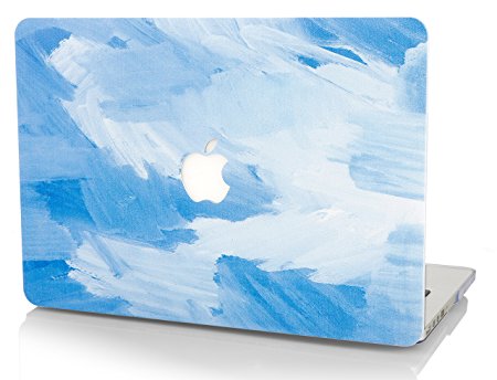 KEC MacBook Pro 13 Case 2017 and 2016 Plastic Hard Shell Cover A1706  A1708 withwithout Touch Bar Oil Painting Blue - Water Paint