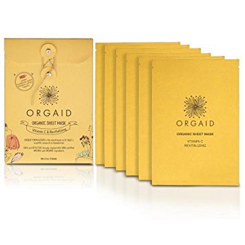 ORGAID Vitamin C & Revitalizing Organic Sheet Mask | Made in USA (6 sheets)