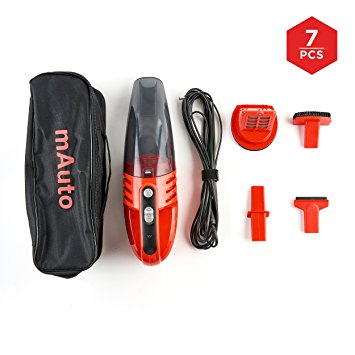 Car Vacuum, mAuto 12 Volt 85W Handheld Vacuum Cleaner for Cars Trucks and SUV’s, Bagless Vacuum Cleaner with 3 Attachments Portable Lightweight Hand Vac with Storage Bag and 16.9 ft Power Cord