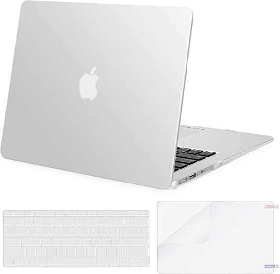 MOSISO Plastic Hard Shell Case & Keyboard Cover & Screen Protector Only Compatible with MacBook Air 13 inch (Models: A1369 & A1466, Older Version 2010-2017 Release), Frost