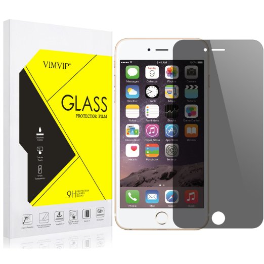 VIMVIP iPhone 7 / 7s Privacy Tempered Glass Screen Protector [ 4 Way Anti-Spy Case Friendly] for iPhone 7 4.7inch - Keep Your Information Private - Protect Your Screen from Scratches and Drops (Black)