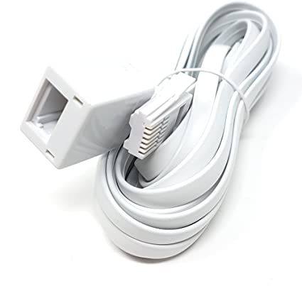 MainCore 3m long White BT Telephone Extension Cable Lead For Office & Home 6 Wire (631a) BT Male to BT Female (Available in 2m, 3m, 5m, 10m, 15m, 20m) (3m)
