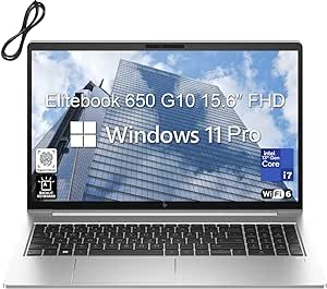 HP Elitebook 650 G10 15.6" FHD Business Laptop Computer, 13th Gen Intel 10-Core i7-1355U, 32GB DDR4 RAM, 1TB PCIe SSD, WiFi 6E, BT 5.3, Backlit KB, Fingerprint Reader, Windows 11 Pro, AZ-XUT Cable