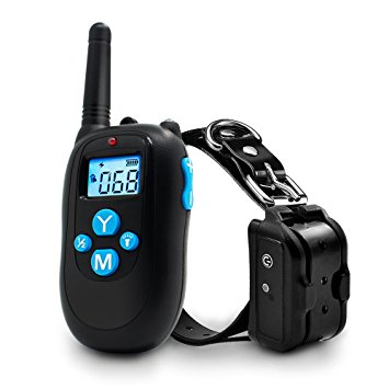 Roadwi Dog Training Collar Rechargeable and Waterproof 330yd Remote Dog Shock Collar with Beep, Vibration and Shock Electronic Collar -All Size Dogs (10Lbs - 110Lbs)
