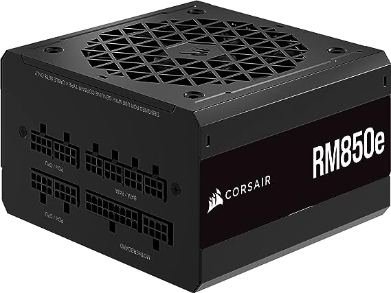 Corsair RM850e (2023) Fully Modular Low-Noise ATX Power Supply - ATX 3.0 & PCIe 5.0 Compliant - 105°C-Rated Capacitors - 80 PLUS Gold Efficiency - Modern Standby Support - Black