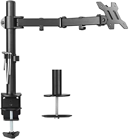 Suptek Single LED LCD Monitor Desk Mount Heavy Duty Fully Adjustable Stand for 1 / One Screen up to 27 inch MD6421