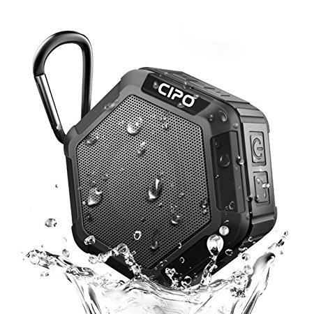 Cipo Waterproof Bluetooth Speaker, Mini Water Resistant Wireless Portable Shower 4.1 Speakers with Built-in Mic, TF Card Slot, Superior Stereo Bass Sound for Outdoor/home/Car, Handsfree Calling for iPhone/Samsung Android Phone