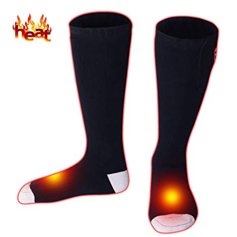 Rechargeable Battery Heated Socks Thick Knitting 3.7V Electric Heated Socks,Winter Unisex Socks Ideal Gift for Men & Women Perfect for Fishing/Hiking/Sleeping Free Size