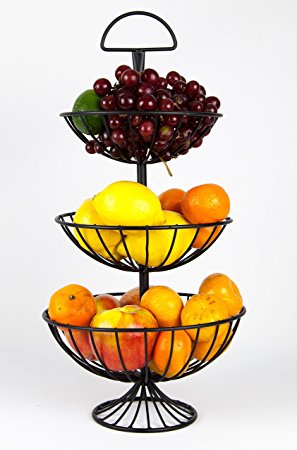 Useful UH-FB177 3 Tier Decorative Wire Fruit Basket Countertop Stand