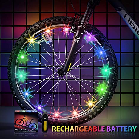 Bodyguard Newest 2019 Bike Wheel Lights Auto Discolorate, Keep Safe and More Attractive (1 Pack)