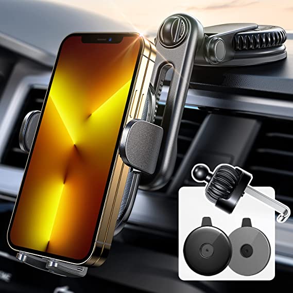 Dashboard Phone Holder for Car Mount Windshield Dashboard Clip Cell Phone Holder Dash Suction Cup Holder for iPhone 13 Pro Max Car Mount iPhone 12 Air Vent Windshield Fit All 4''-7'' Android LISEN