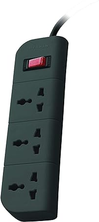 Belkin F9E300Zb1.5Mgry Essential Series 3-Socket Surge Protector