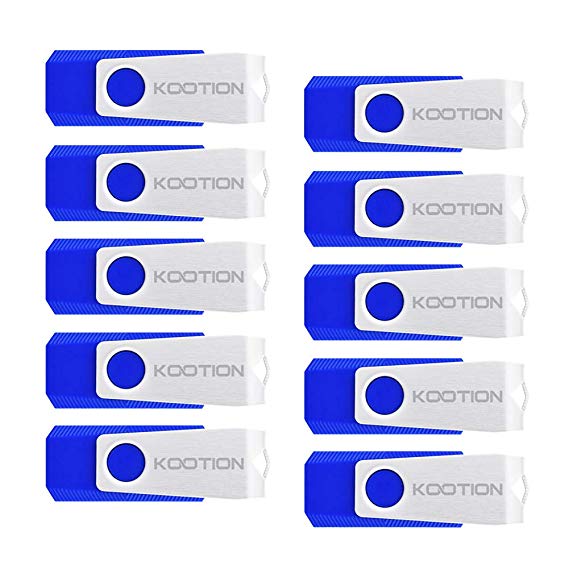 KOOTION 10 Pack 1GB USB Flash Drive 10pcs Thumb Drive-Bulk Pack- USB 2.0 in Blue