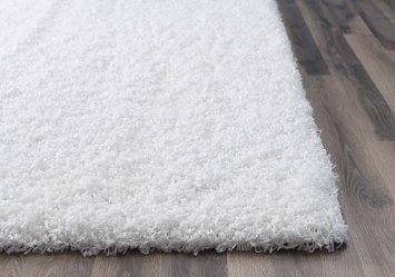 White Shag Rug 5-Feet by 8-Feet 5x8 Textured Stain-Resistant Pile