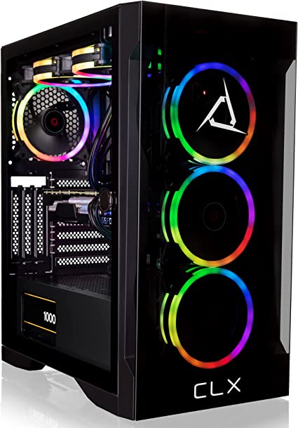 CLX Set VR-Ready Gaming Desktop - Liquid Cooled AMD Ryzen 9 7900X 4.7GHz 12-Core Processor, 32GB DDR5 Memory, GeForce RTX 4090 24GB GDDR6X Graphics, 1TB SSD, 4TB HDD, WiFi, Windows 11 Home 64-bit