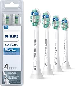 Philips Sonicare Optimal Plaque Control replacement toothbrush heads, HX9024/65, BrushSync™ technology, White 4-pk