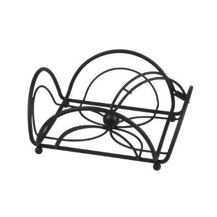 Spectrum Diversified 97910 Flower Flat Napkin Holder, Black