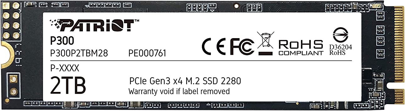 Patriot P300 M.2 PCIe Gen 3 x4 2TB Low-Power Consumption SSD