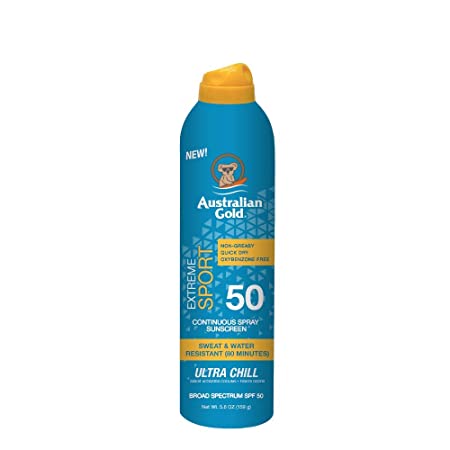 Australian Gold Extreme Sport Continuous Spray Sunscreen SPF 50, 6 Ounce | Broad Spectrum | Sweat & Water Resistant | Non-Greasy | Oxybenzone Free | Cruelty Free, Sport -  New
