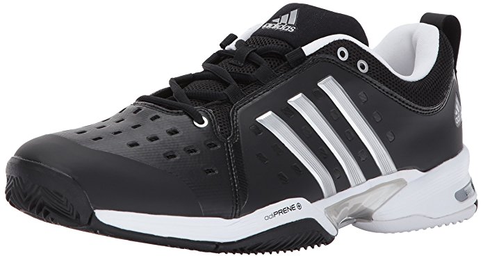 Adidas Barricade Classic Wide 4E Tennis Shoe, Black/Silver Metallic/White, 6 M US