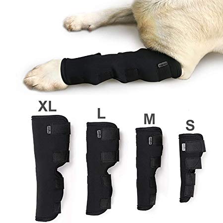 VANVENE Extra Supportive Dog Canine Rear Front Leg Hock Joint Wrap Protects Wounds Compression Brace Sleeve with Straps for Heals and Prevents Injuries and Sprains Helps Arthritis