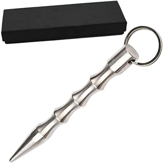 Self Defense Keychain Solid Full Stainless Steel Kubotan Tactical Pen Window Breaker Anti-Wolf Defense Key Chain for Personal Protection