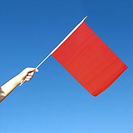 Solid Red 12x18in Stick Flag