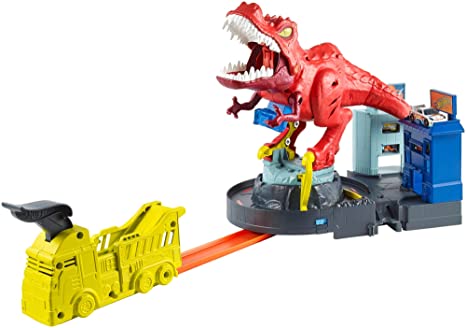 Hot Wheels GFH88 Devorador Destructor T-Rex Rampage Track, Works City Sets, Multicolour, Única