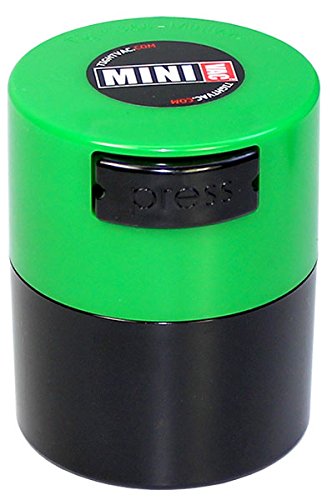 Tightvac Minivac 1-Ounce Vacuum Sealed Dry Goods Storage Container Black BodyGreen Cap
