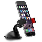 Car Mount LIANSING Universal Dashboard Windshield Car Mount Holder with Adjustable 360 Degree Swivel Suction Cup for Apple iPhone 6 6 PLUS  5s Samsung Galaxy S5 Android Phones U grip blackred