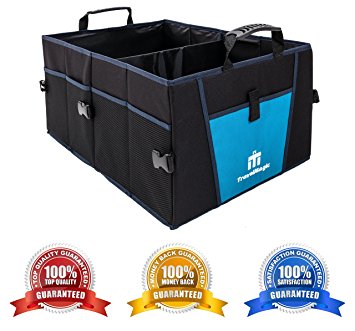 Car Trunk Organizer - Premium Quality by TravelMagic - Ideal for Vehicles SUV Van Car Truck - Strong Beautiful Multipurpose and Collapsible Auto Trunk Car Organizer - Cargo Box