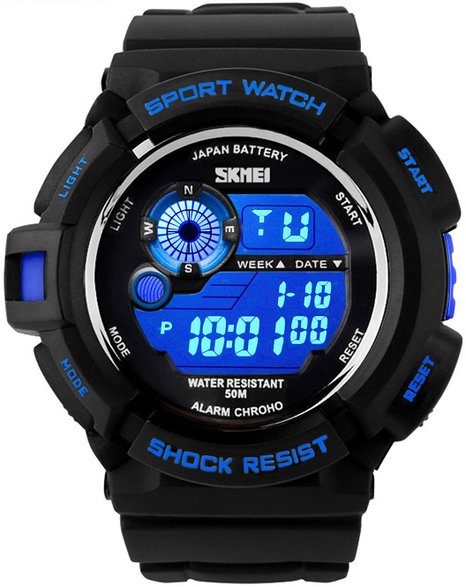 Aposon S-Shock Military LED Digital Quartz Watch Water Resistant Sport Watches Multifunctional - Blue