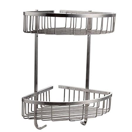 KES A2123B-2 Bathroom Triangular Tub and Shower Caddy 2-Tier Wall Mount, Brushed Finish, SUS304 Stainless Steel