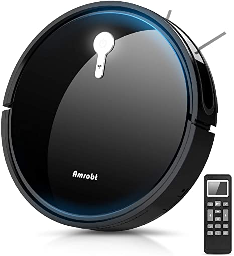 Amrobt Robot Vacuum Cleaner,Automatic Self-Charging Robot Vacuum and Mop, 1600Pa Strong Suction, APP Control & Remote Control,Ideal for Pet Hair, Hard Floor and Low Pile Carpet (Works with Alex)