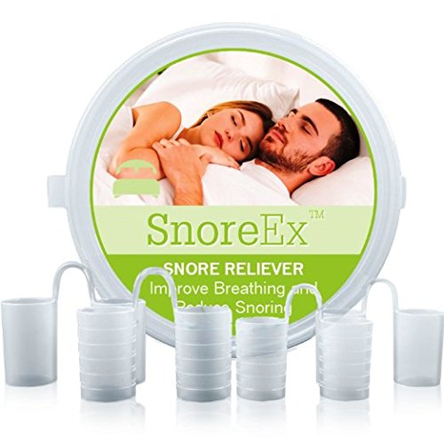 SnoreEX(TM) Advanced Anti Snoring Device - The Natural and Effective Snoring Solution To Ease Nighttime Breathing - Pack of 4 Plus Free Protective Case
