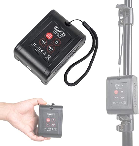 CAME-TV Mini-99 V-Mount Battery 99Wh Rechargeable with 2 D-TAP & 1 USB 5V Outlets for Blackmagic BMPCC 6K Pro/Sony FX6/Red Komodo/Z cam E2,Video Lights,Monitors,Tablets and Smart Phone