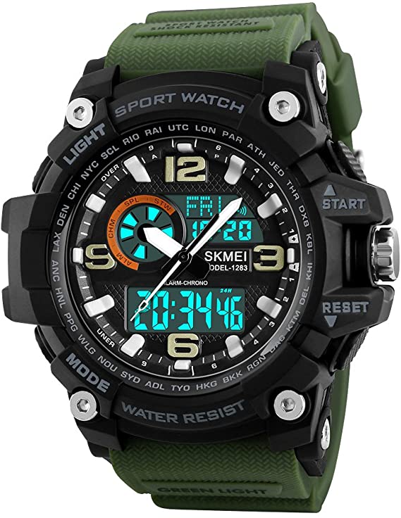 Watches for Men,Sports Digital Waterproof Multifunction Chronograph Outdoor Military Watches for Men with Stopwatch/LED /Alarm/Date