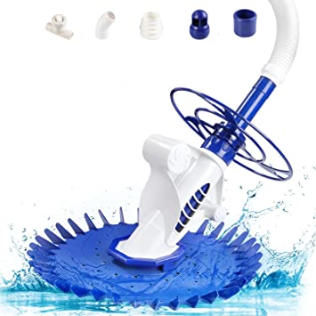GARTIO Automatic Suction Swimming Pool Vacuum Cleaner, Pool Sweeper Creepy Crawler, Depth Clean In-ground, Side Wall, Sand, Dust & Algae, w/32.8FT Hoses, Diaphragm, for Pool, Natatorium, Infinity Pool