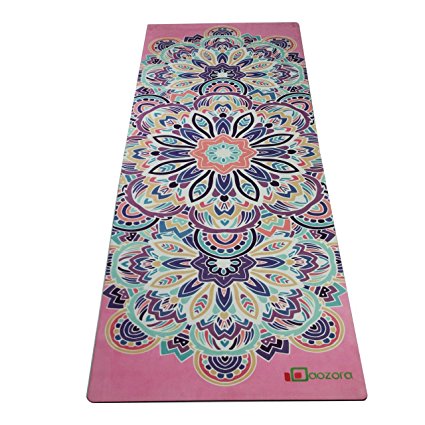 Aozora Combo Yoga Mat. Luxurious, Non-slip, Grips More With Sweat. Ideal for Bikram, Hot Yoga, Ashtanga, Pilates, or Sweaty Practice. Foldable, Reversible, Eco-Friendly.