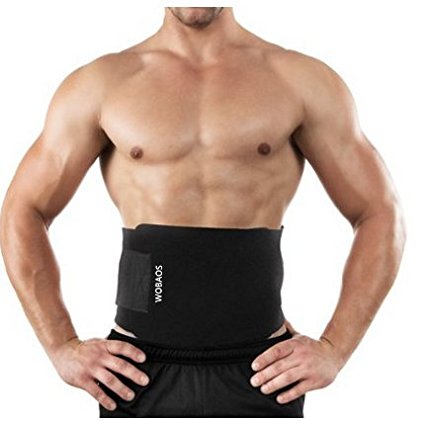 WOBAOS Premium Waist Trimmer Belt Slim Body Sweat Wrap for Stomach and Back Lumbar Support (Extra Wide Fit)