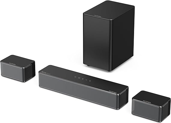 ULTIMEA 5.1 Dolby Atmos Soundbar, 3D Surround Sound System, Soundbar für TV Geräte mit Subwoofer, 2 Rear-Lautsprechern, Soundbar Bluetooth 5.3 mit Einstellbarem Bass, Poseidon D60