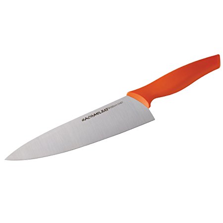 Rachael Ray  Cutlery 8-Inch Japanese Stainless Steel Chef’s Knife with Orange Handle and Sheath