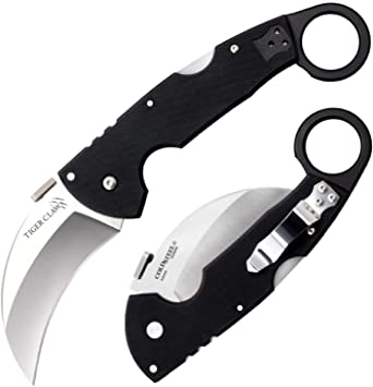 Cold Steel Tiger Claw Folding Knife with Tri-Ad Lock and Pocket Clip