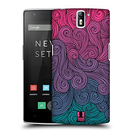 Head Case Designs Hot Pink To Teal Vivid Swirls Hard Back Case Cover for OnePlus One