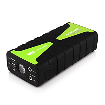 ONEVER Sunsbell 800A Peak 16800mah Car Jump Starter Emergency Power Bank with Cigarette Light Adapter and Powered Electic Wrench Play Pump Washing Device