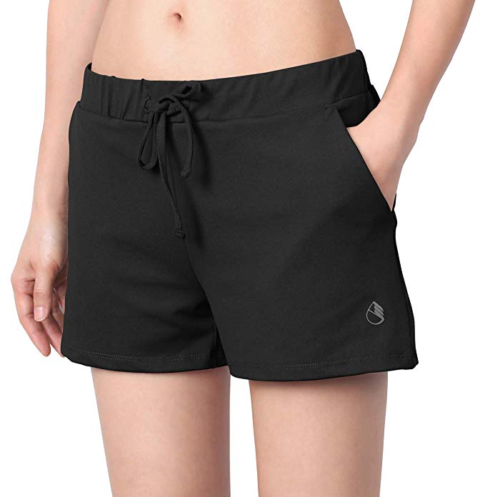 icyzone Running Workout Shorts for Women - Gym Yoga Exercise Athletic Shorts with Pockets