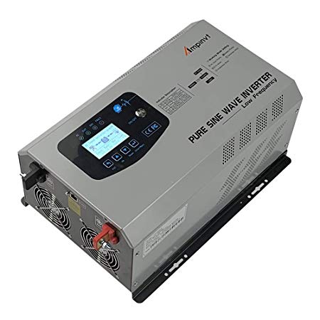 onesolar AMPINVT 1500W Peak 4500W Pure Sine Wave Power Inverter DC 12V to AC 110V Converter with Battery AC Charger LCD Display,Ups Low Frequency Solar Inverter with Battery Priority Selector